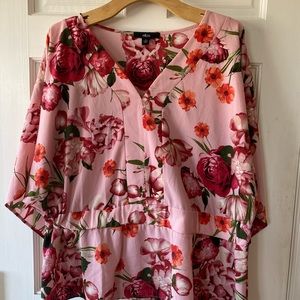 Floral empire waist crêpe top